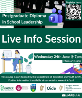 Postgraduate Diploma in School Leadership Live Info Session