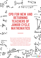 JCT - CPD for new and returning teachers of Junior Cycle Mathematics